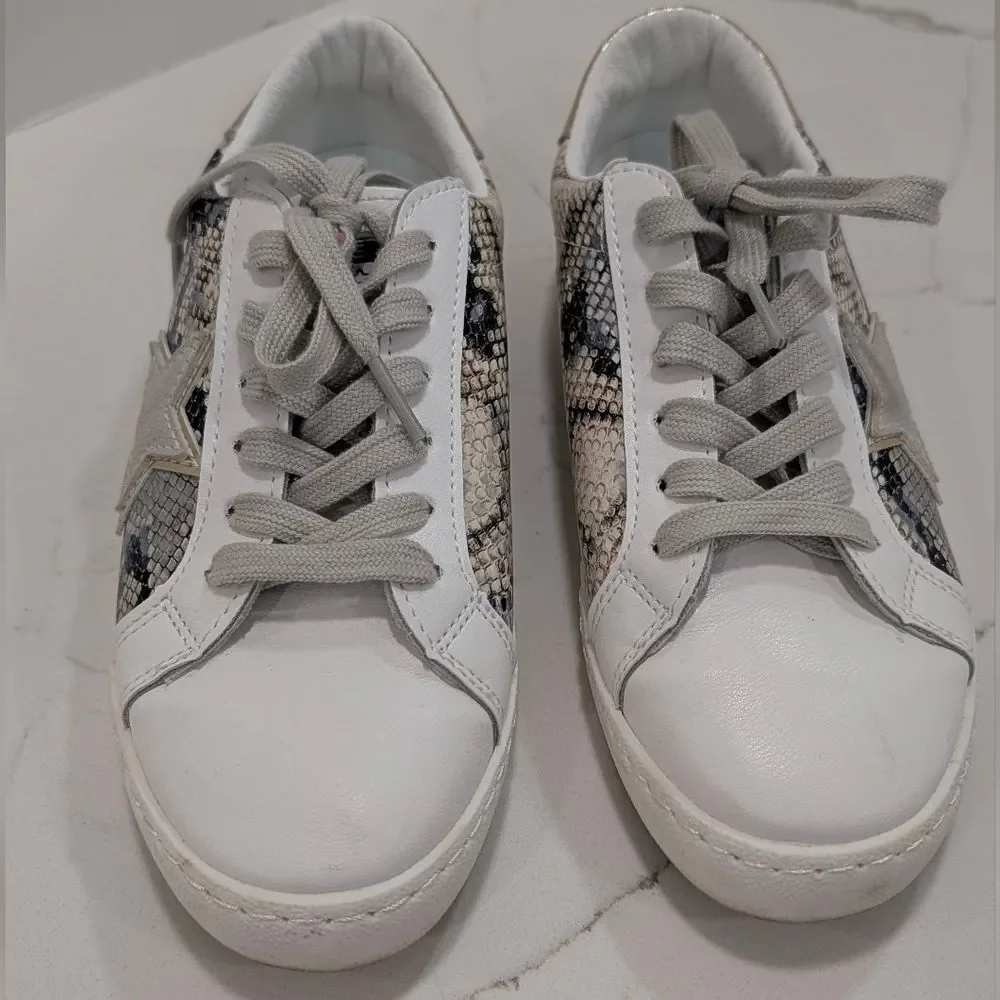 Vintage Havana Bianca Snake Low Top Sneakers White Silver Gray Star Trainers 4